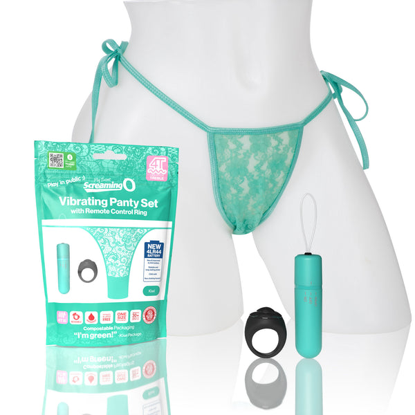 Screaming O 4t - Vibrating Panty Set With Remote  Control Ring - Kiwi