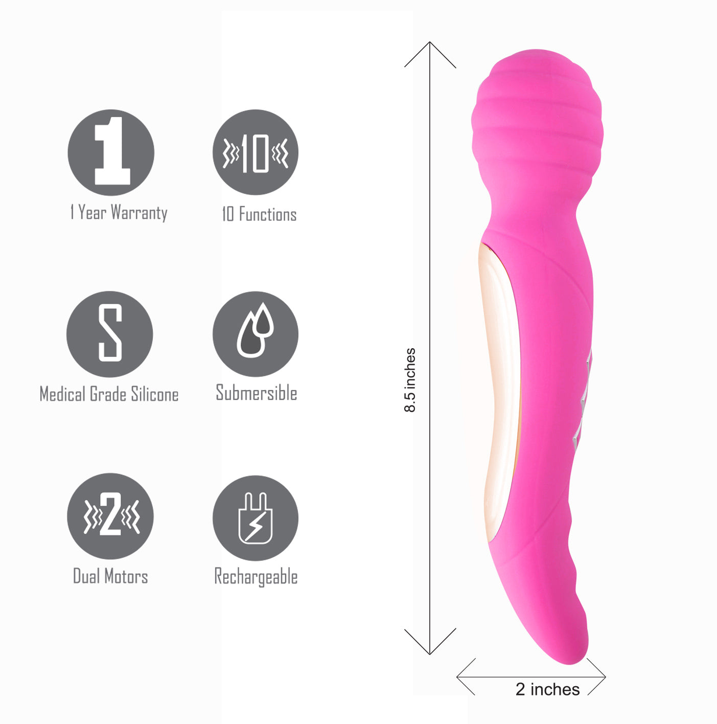 Zoe Twisty Dual Vibrating Pleasure Wand - Pink-1