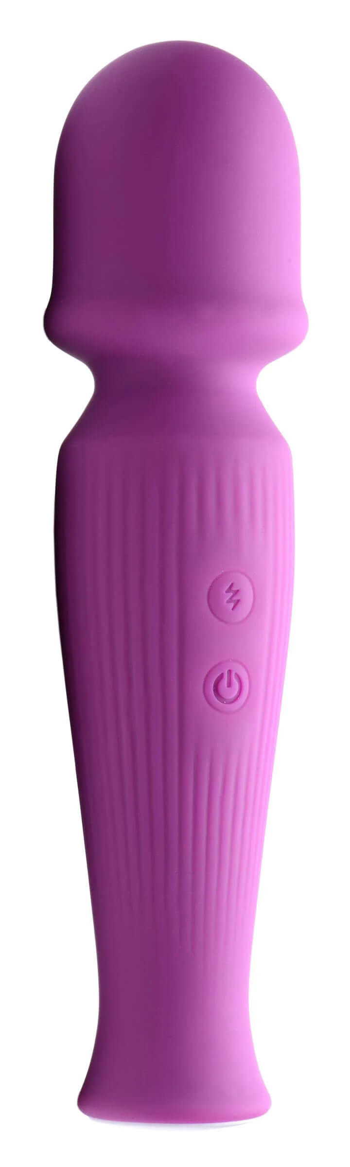 Violet Silicone Wand Massager with 3 speeds and 7 vibrating patterns for travel-ready personal relaxation and discreet pleasure.