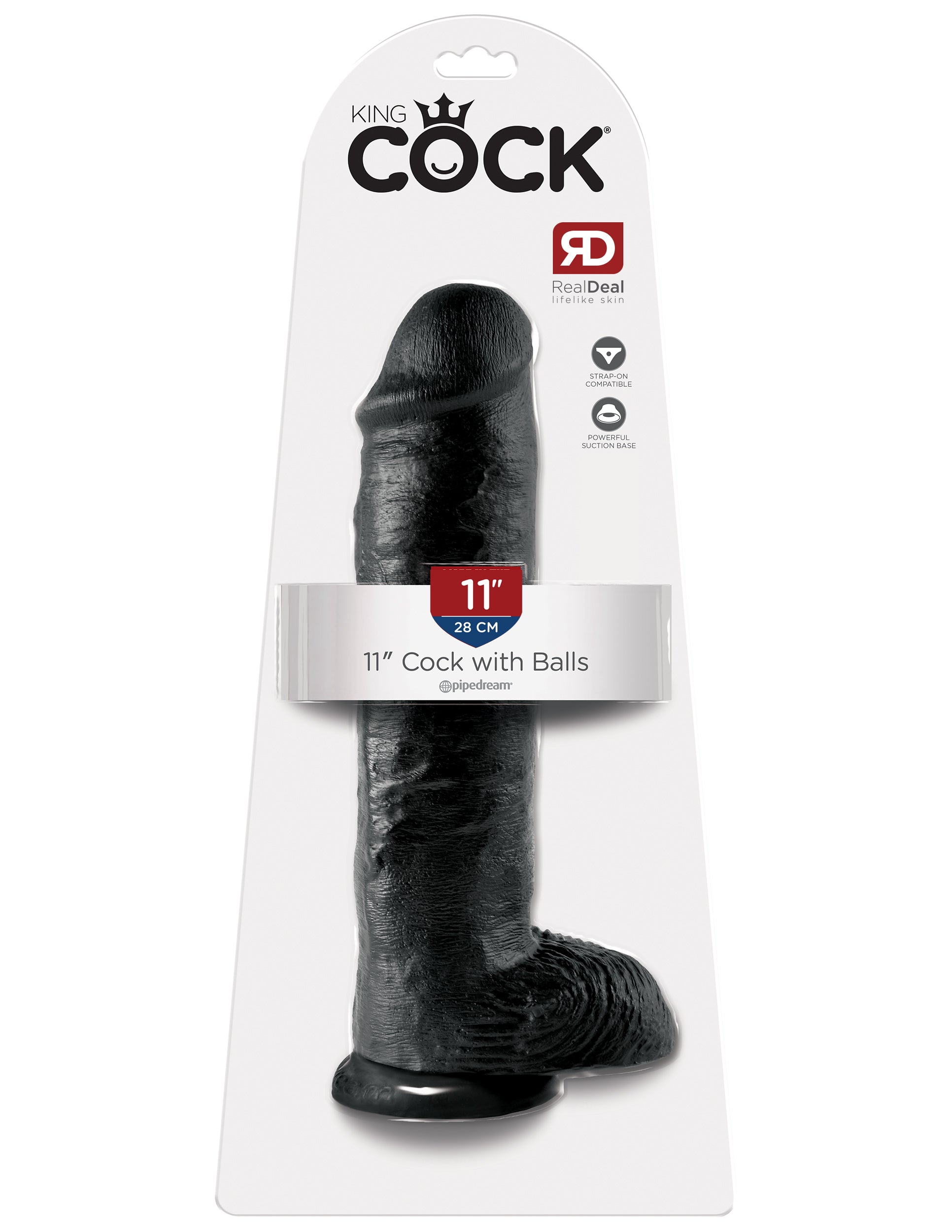 King Cock 11 Inch With Balls - Black-4