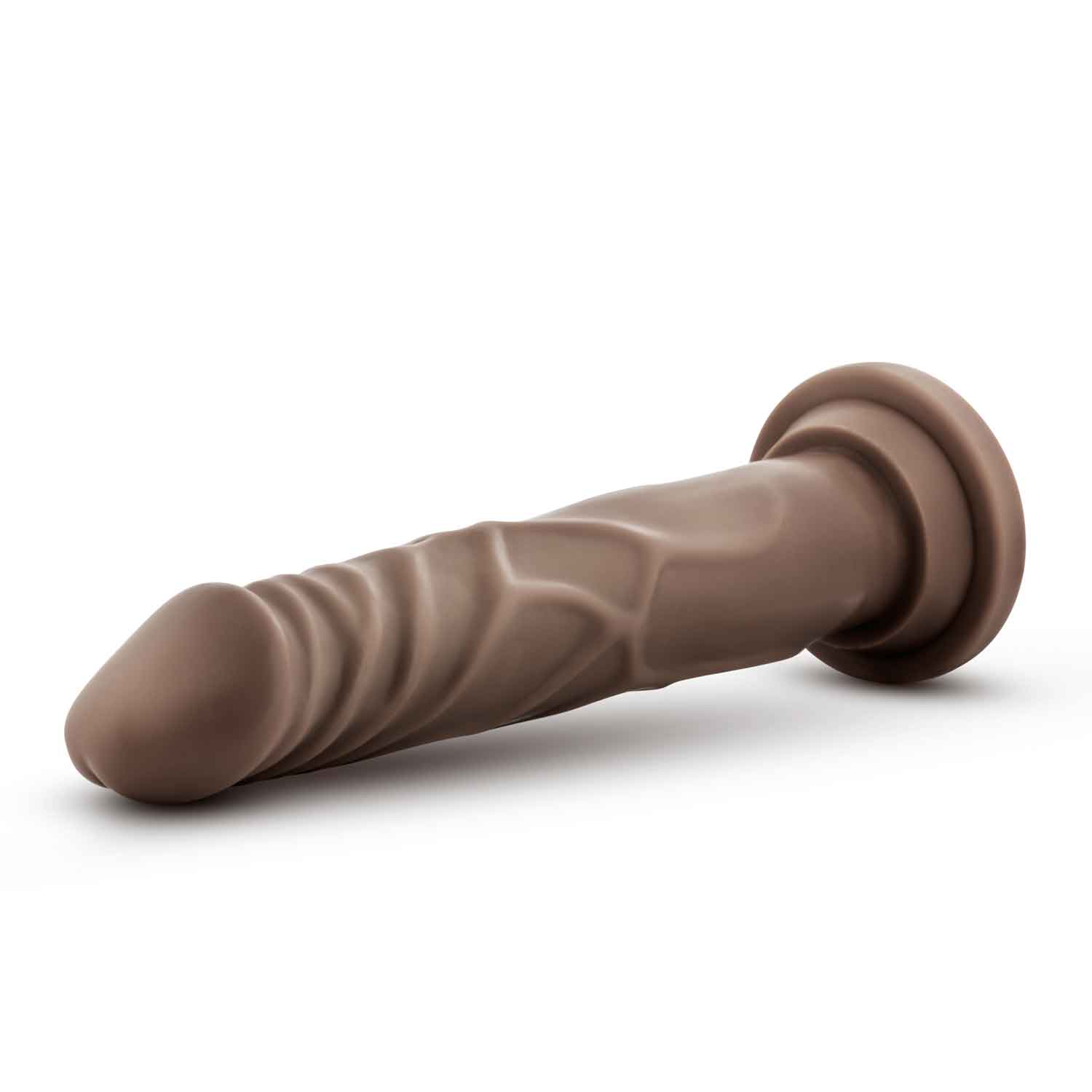 Dr. Carter 7 Inch Chocolate Silicone Dildo with Suction Cup - Realistic and Posable Shaft