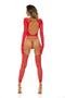 Bring It Over Bodystocking - One Size - Red-1