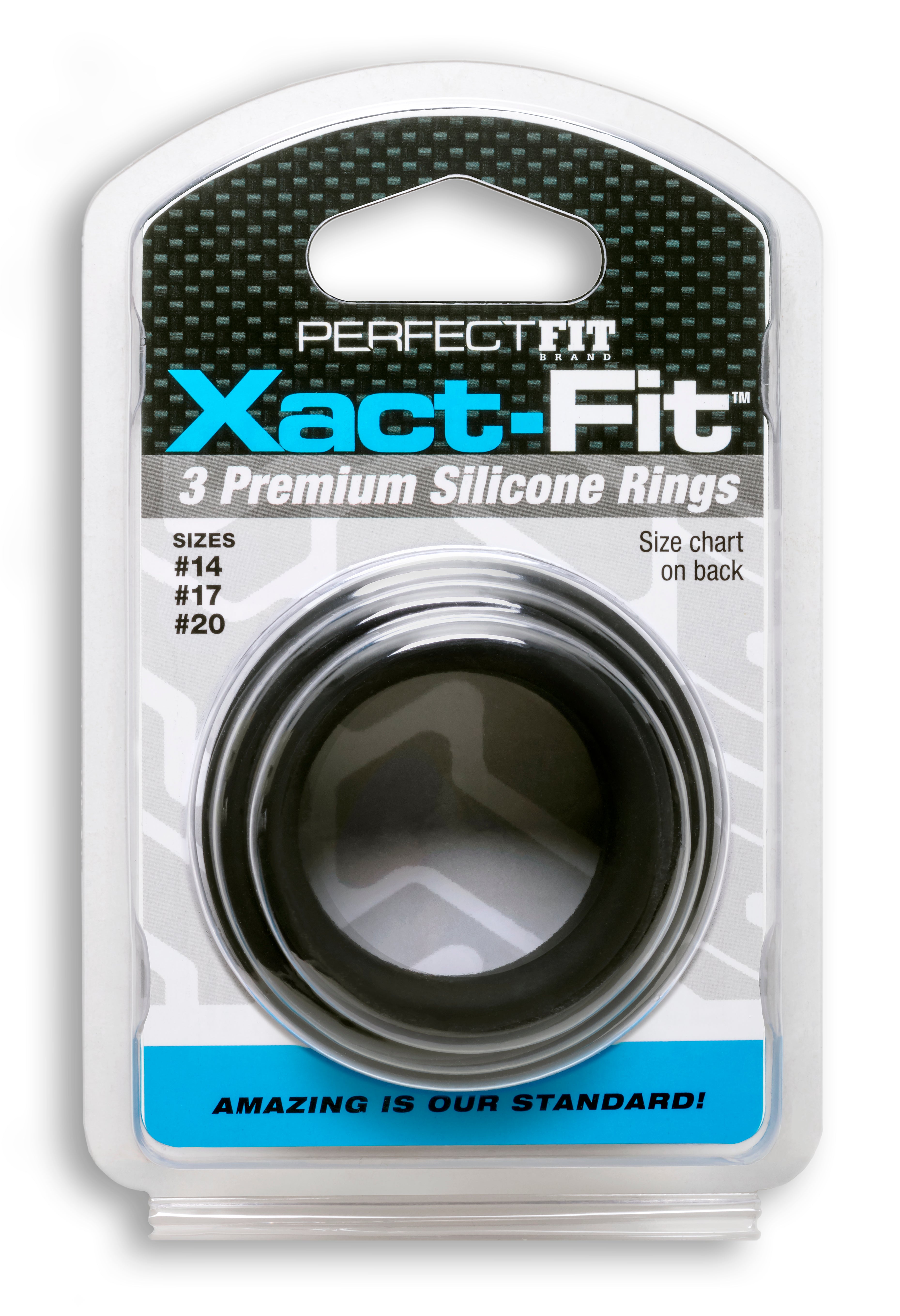 Xact- Fit 3 Premium Silicone Rings - #14, #17,   #20-3