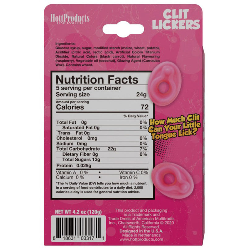 Clit Lickers Gummies Raspberry Flavors 4.2oz