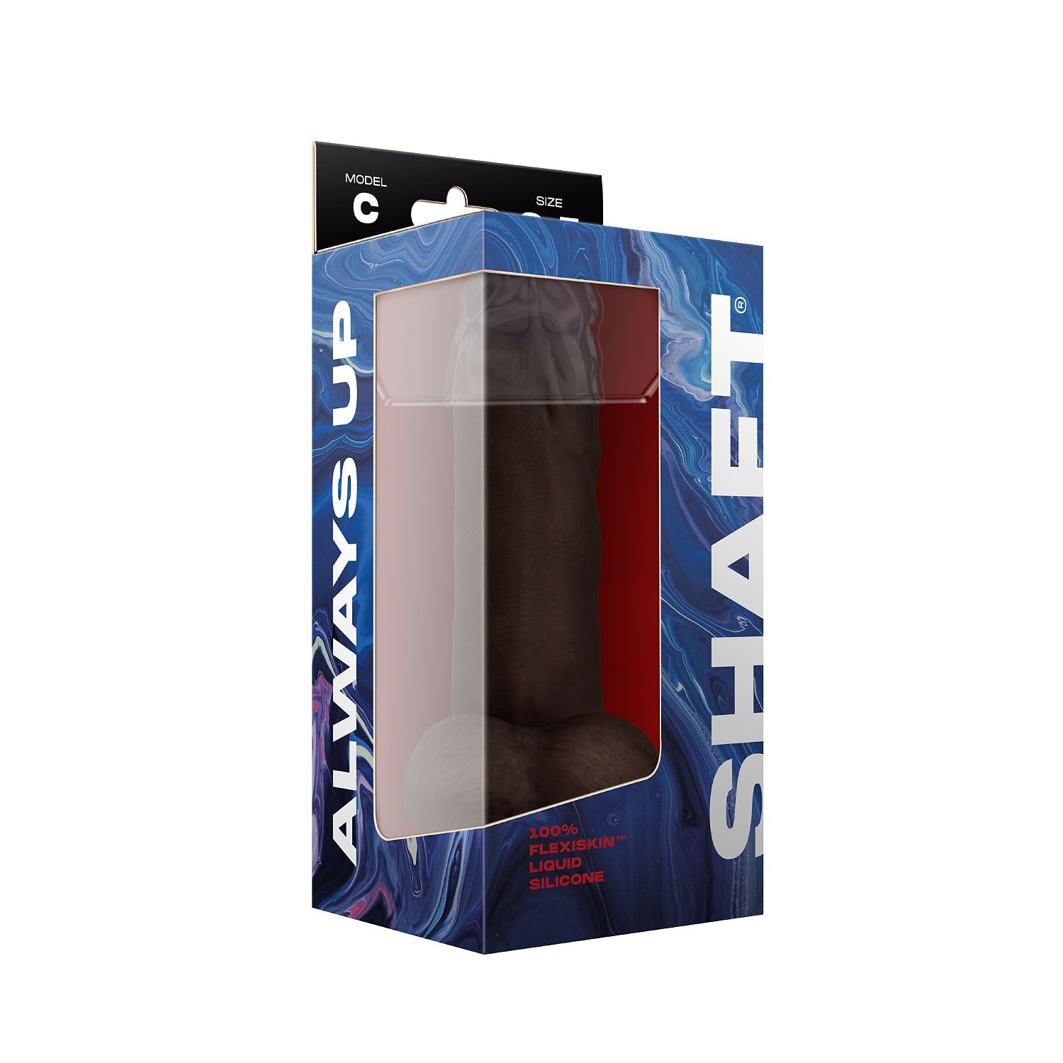 Shaft - Model C 8.5 Inch Liquid Silicone Dong With Balls - Mahogany-1