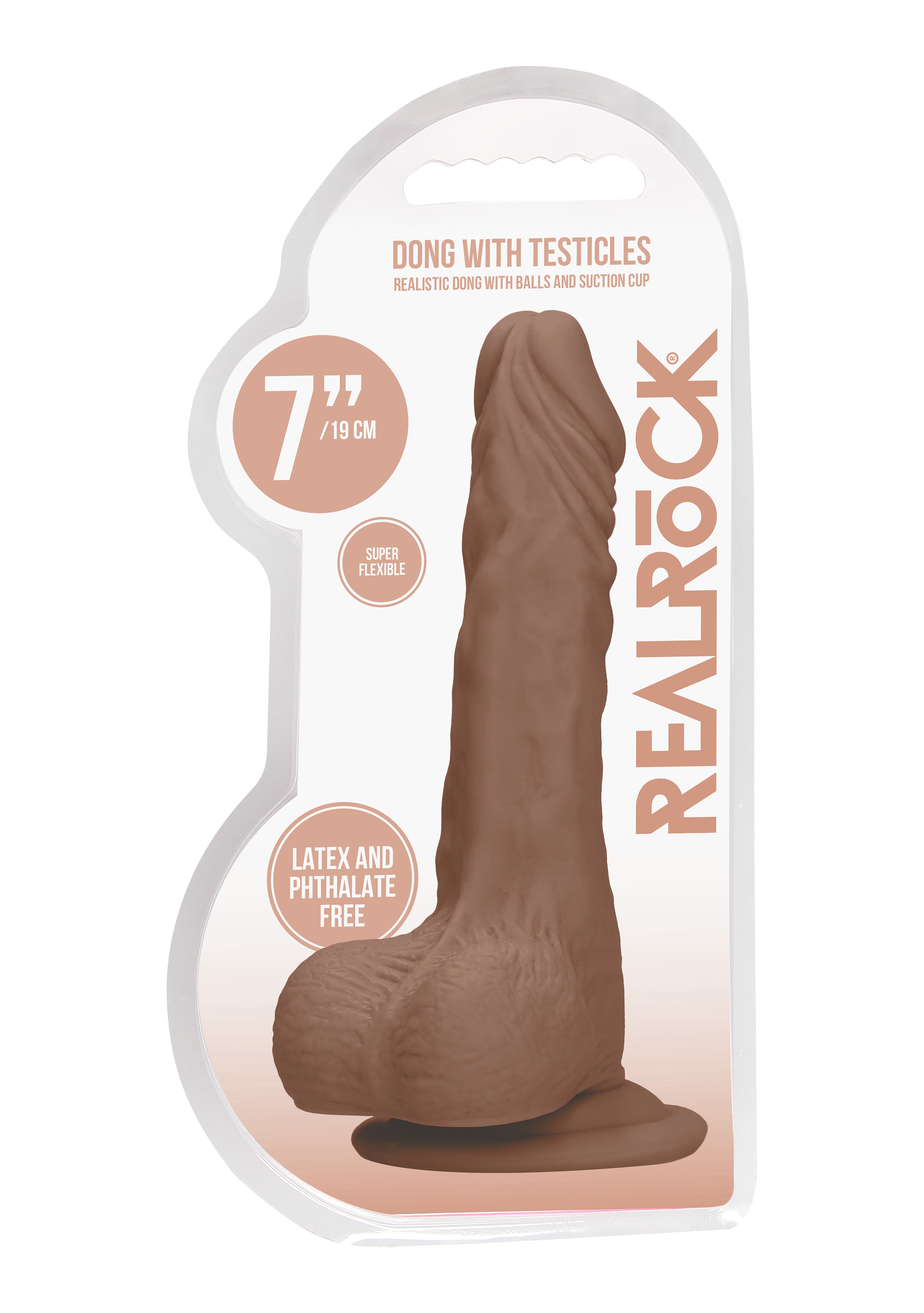 7 Inch Dong With Testicles - Tan