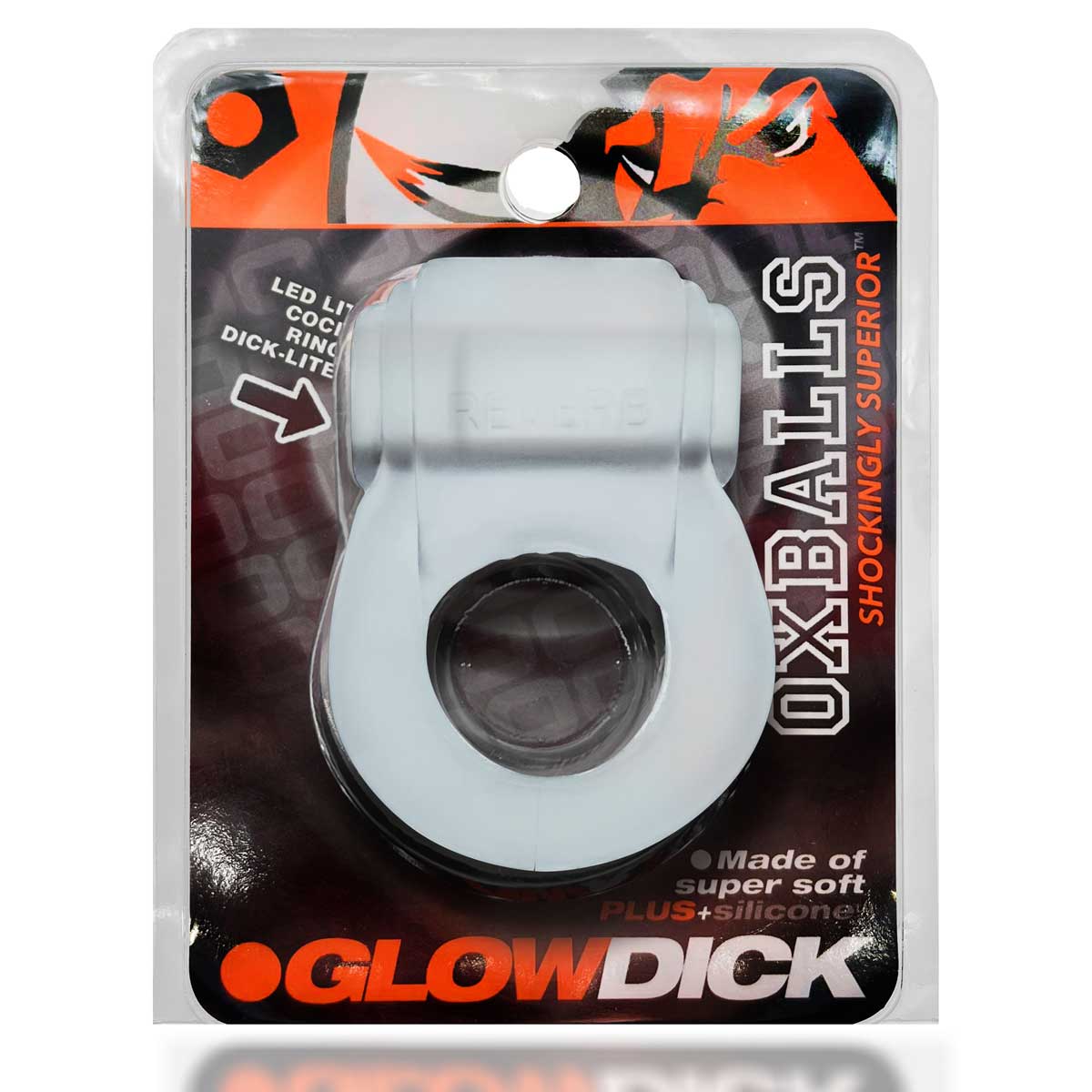 Glowdick Cockring With Led - Clear Ice-4