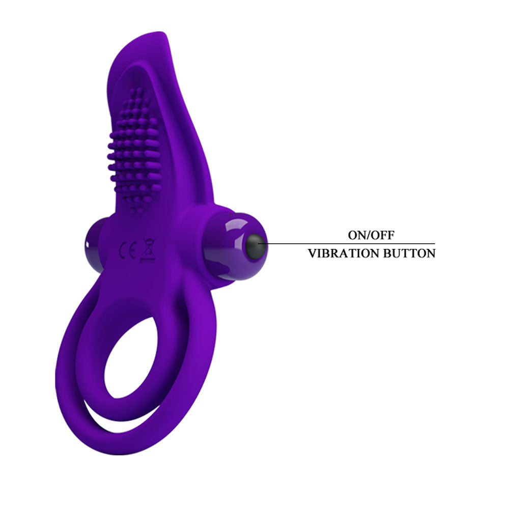 Pretty Love Vibrant Penis Ring - Purple-2