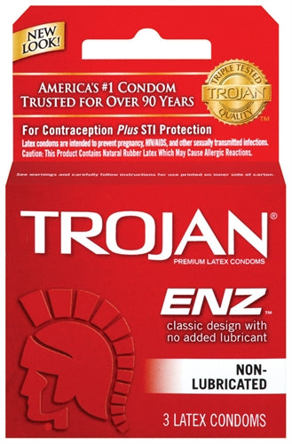 Trojan Enz Non-Lubricated Condoms - 3 Pack-0