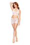 Lace Bralette and Mini Skirt Set - One Size - White-1