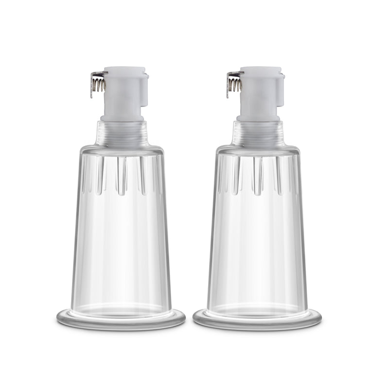 Temptasia – Nipple Pumping Cylinders – Set of 2 (1 Inch Diameter) - Clear