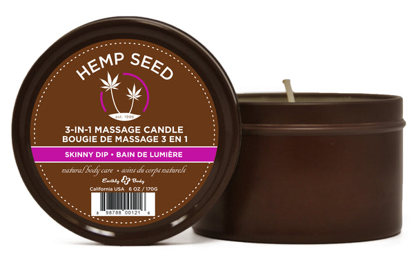Hemp Seed 3-in-1 Massage Candle - Skinny Dip - 6 Oz.