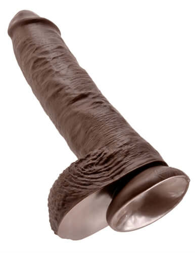 King Cock 10-Inch Cock With Balls - Brown-3