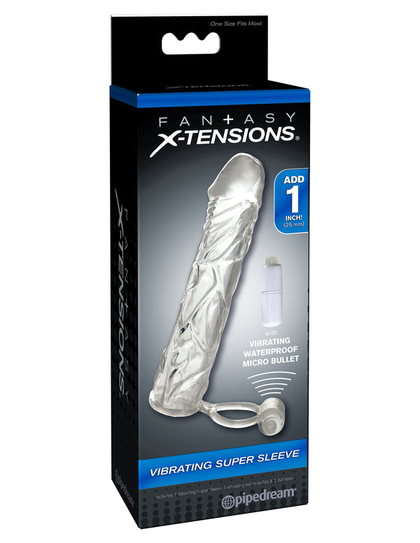 Fantasy X-Tensions Vibrating Super Sleeve - Clear-0