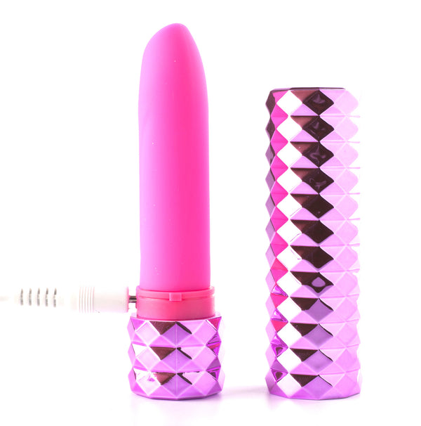 Roxie Crystal Gem Lipstick Bullet Vibrator - Pink-0
