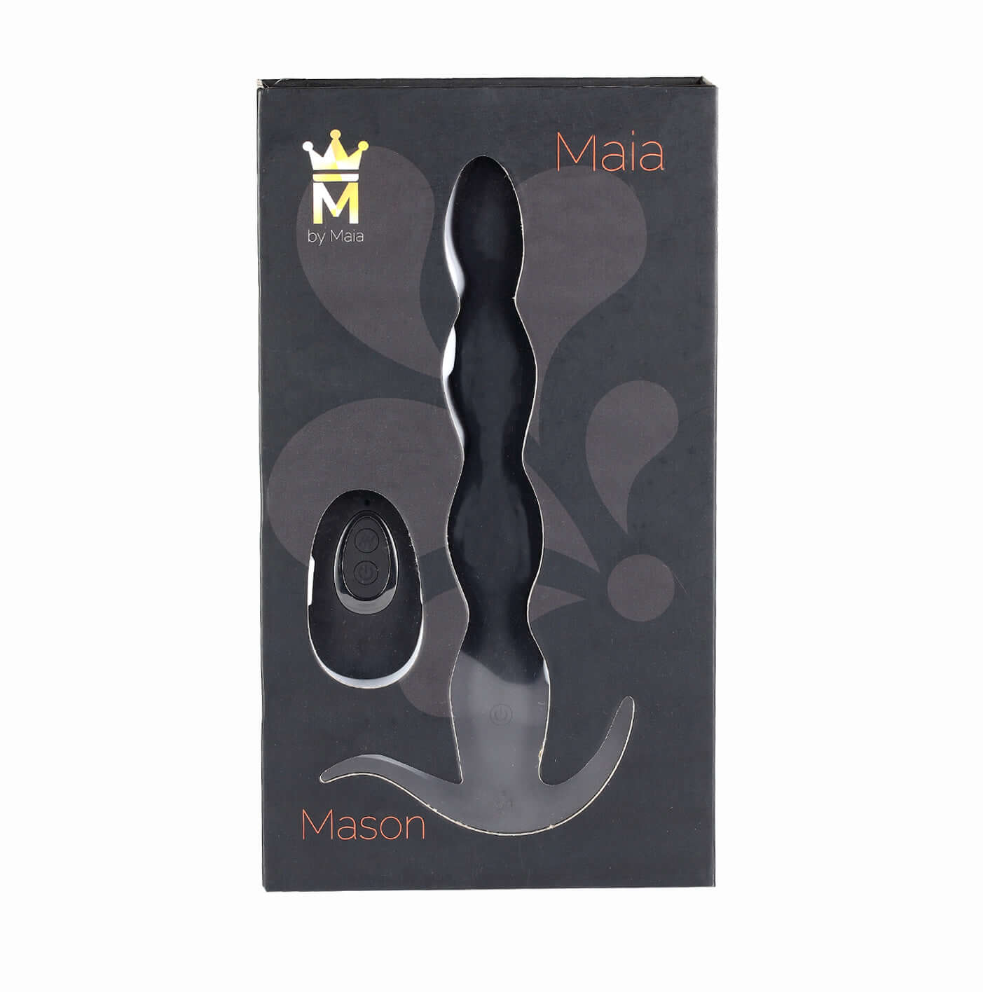 Mason Remote Control Silicone Butt Plug - Black-2