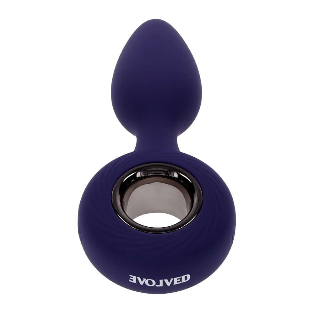Blue My Precious Vibrating Anal Plug with Ringed Handle and Tapered Tip for Easy Entry - 12 Speeds, Waterproof, Phthalate and Latex Free