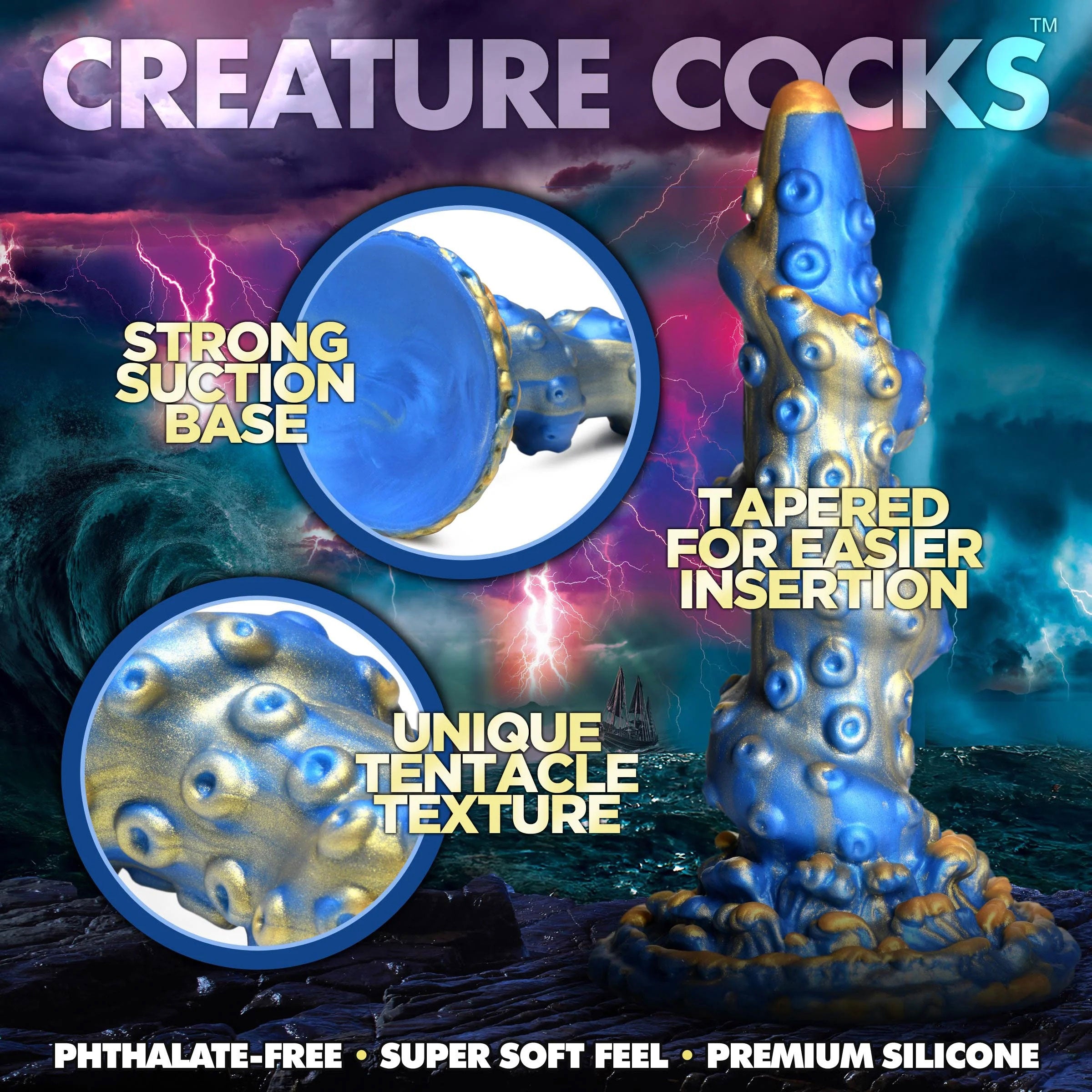 Dive into Deep-Sea Fantasy with the Kraken Silicone Dildo - A Unique & Safe Pleasure Toy!