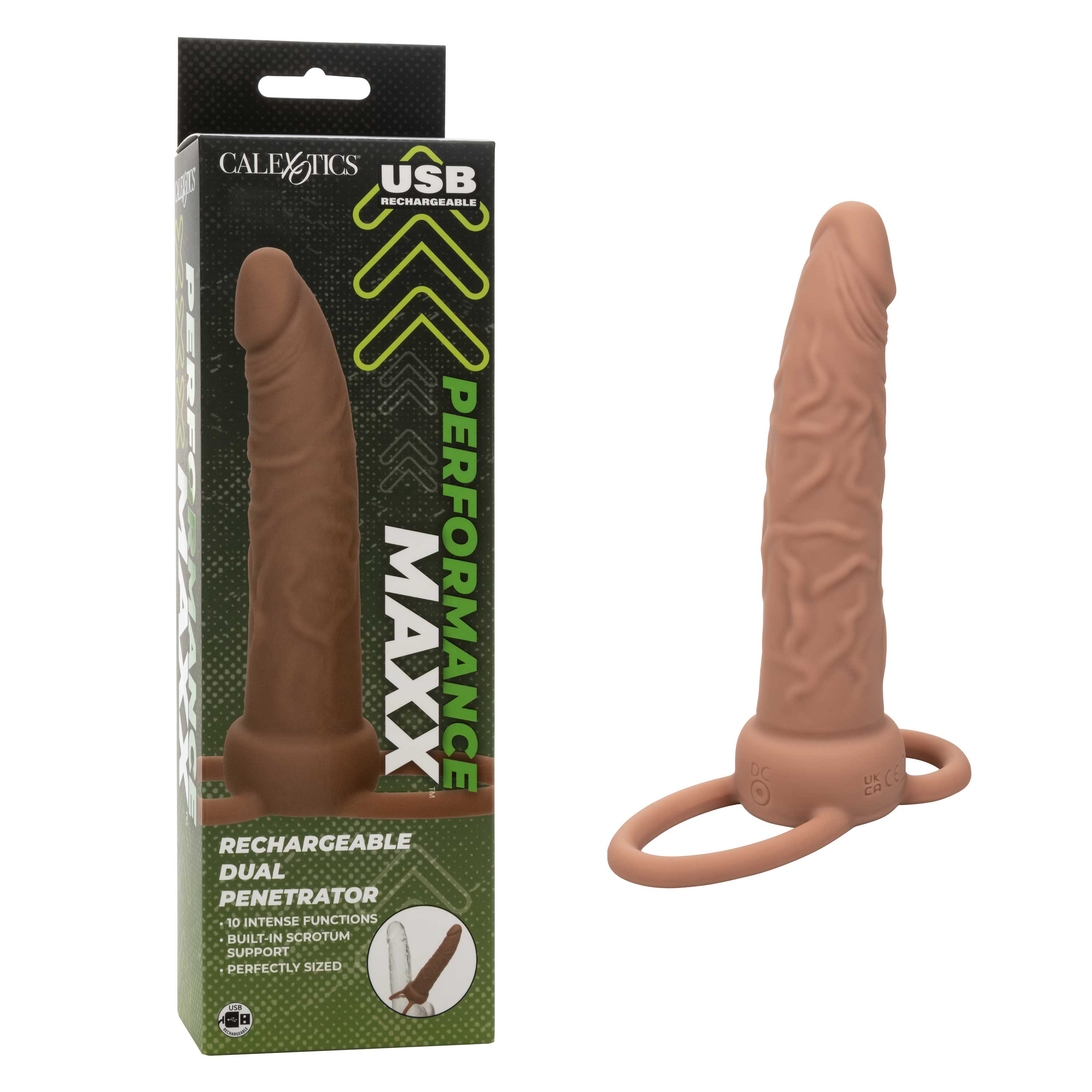 Performance Maxx Rechargeable Dual Penetrator -  Brown-0