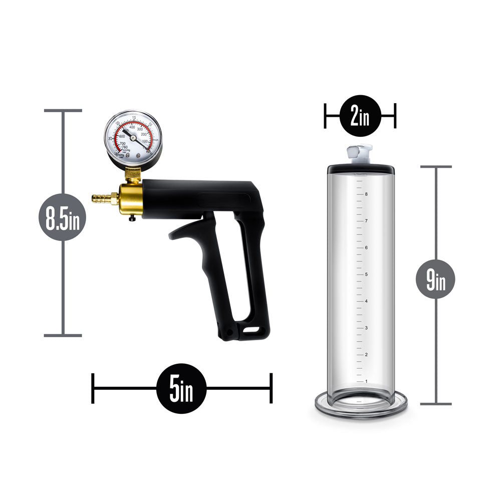 Performance - Vx7 Vacuum Penis Pump With Brass  Trigger &amp; Pressure Gauge - Clear-3