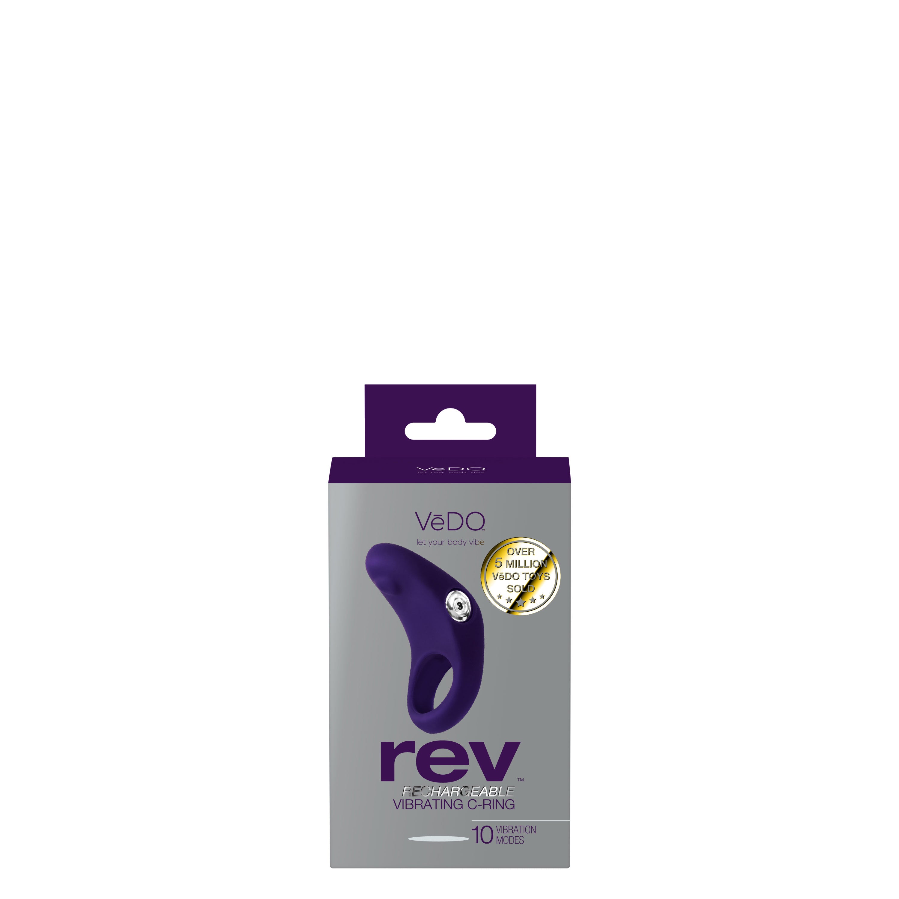 Rev Rechargeable Vibrating C-Ring - Purple-0
