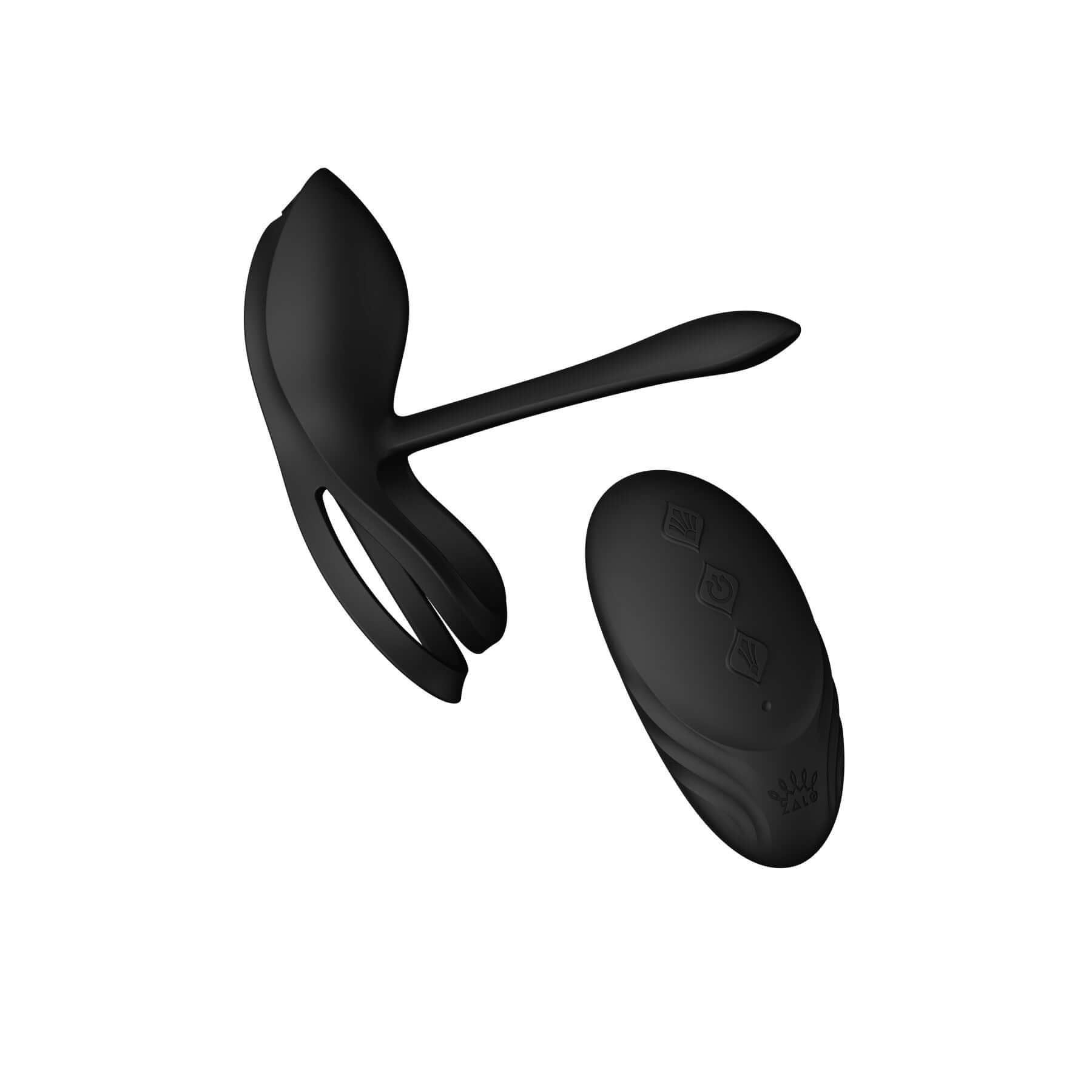 ZALO Bayek Vibrating Couples Ring in Obsidian Black with Remote Control, Waterproof Design, USB Rechargeable, 8 Vibration Modes, 1-Year Warranty