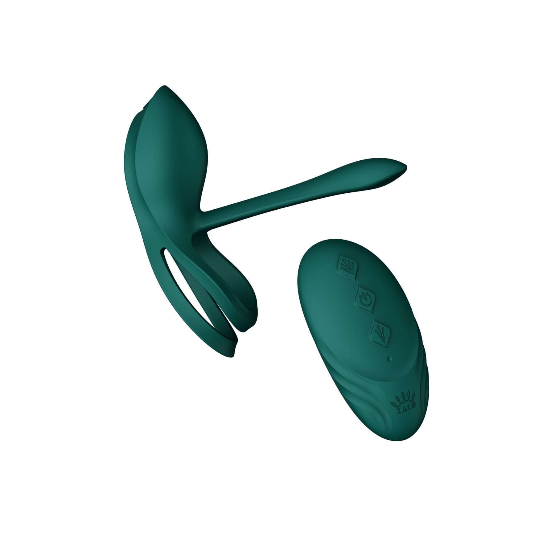 ZALO Bayek Vibrating Couples Ring in Turquoise Green with Remote Control, Waterproof Silicone Sex Toy with 8 Vibration Modes.