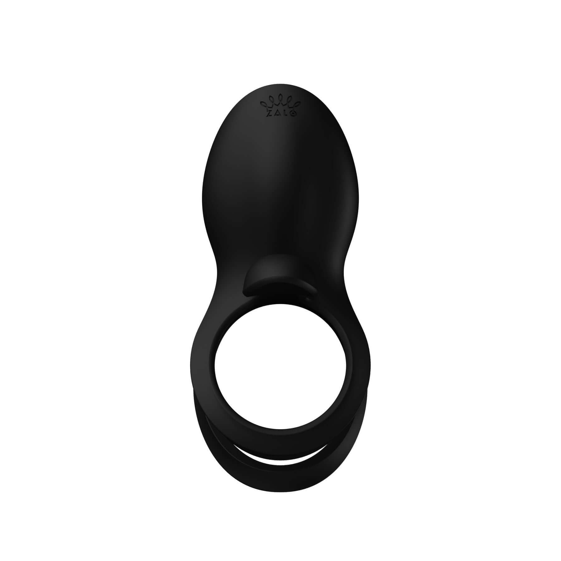 ZALO Bayek Vibrating Couples Ring in Obsidian Black with 8 Vibration Modes and Remote Control, Waterproof and USB Rechargeable