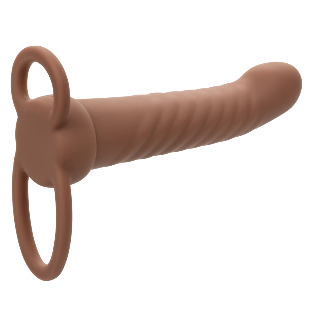 Performance Maxx Rechargeable Ribbed Dual  Penetrator - Brown-7