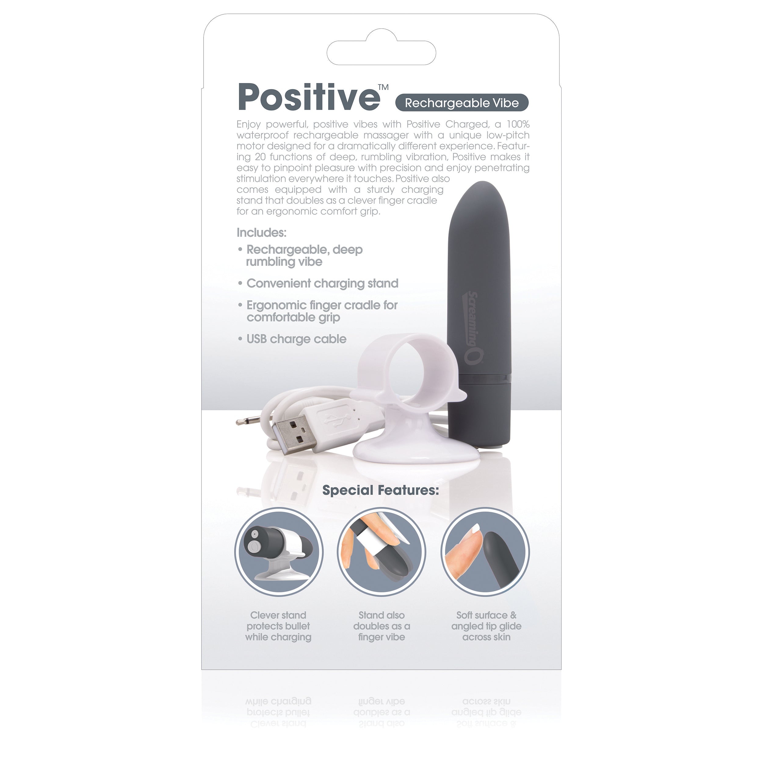Charged Positive Rechargeable Vibe - Grey-5