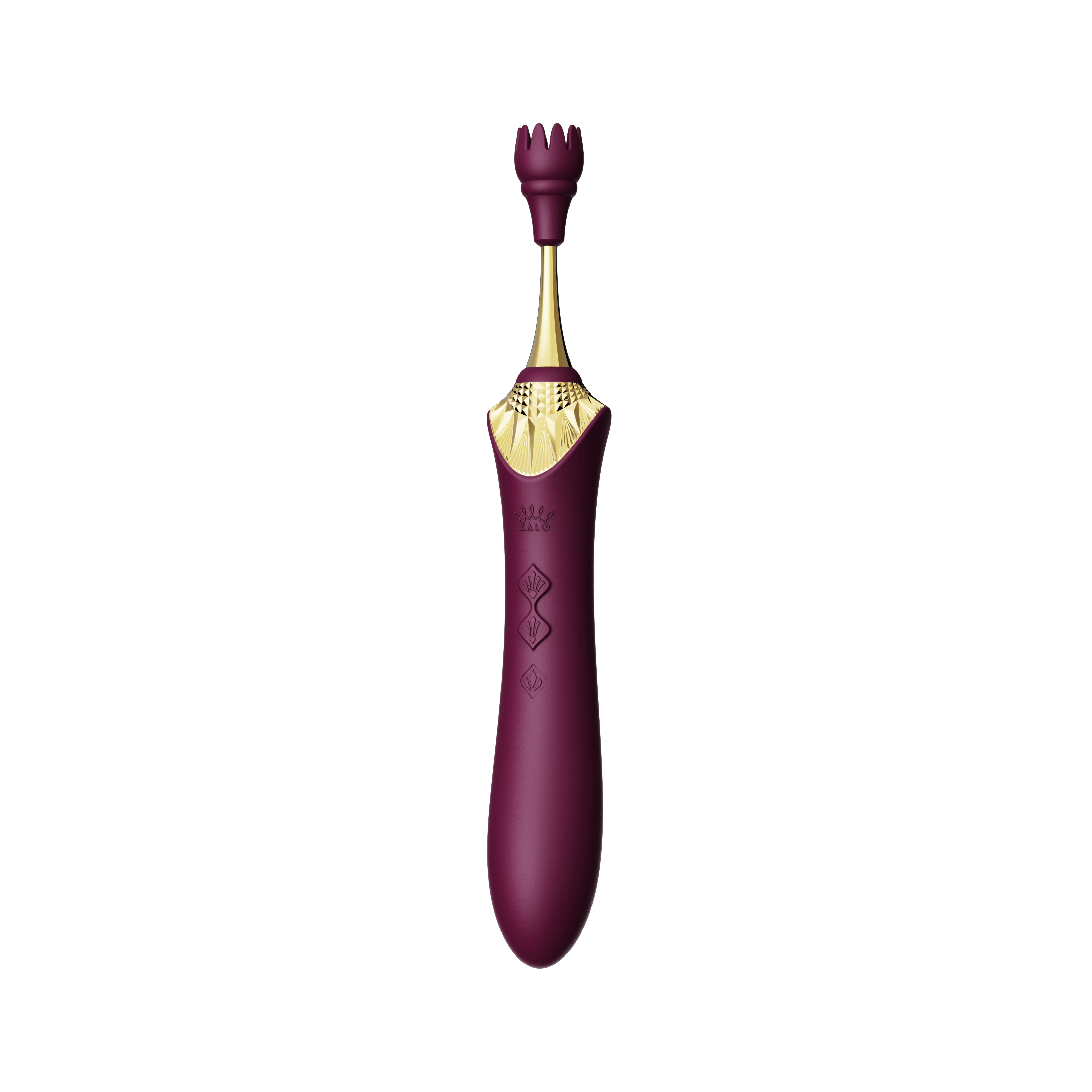 ZALO Bess 2 Clitoral Massager in Velvet Purple with multiple attachments, USB rechargeable, and waterproof design for targeted stimulation