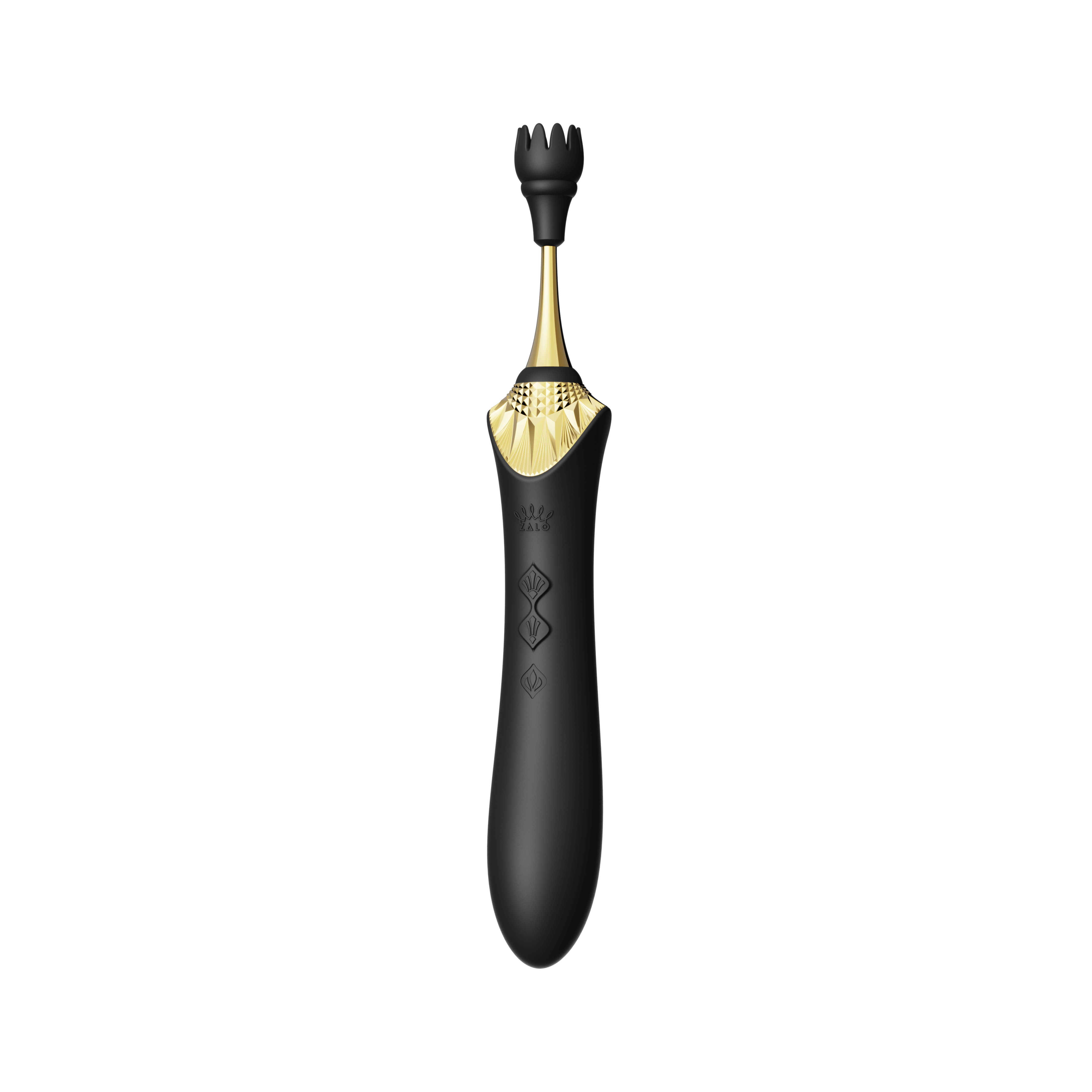 Bess 2 Clitoral Massager in Obsidian Black with anal beads attachment, 8 vibration modes, and heating function for targeted pleasure.