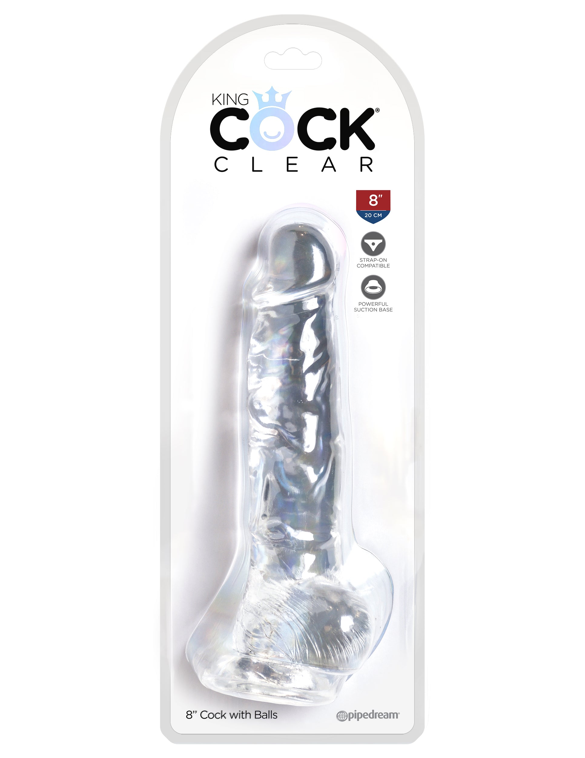 King Cock Clear 8&quot; Cock With Balls
