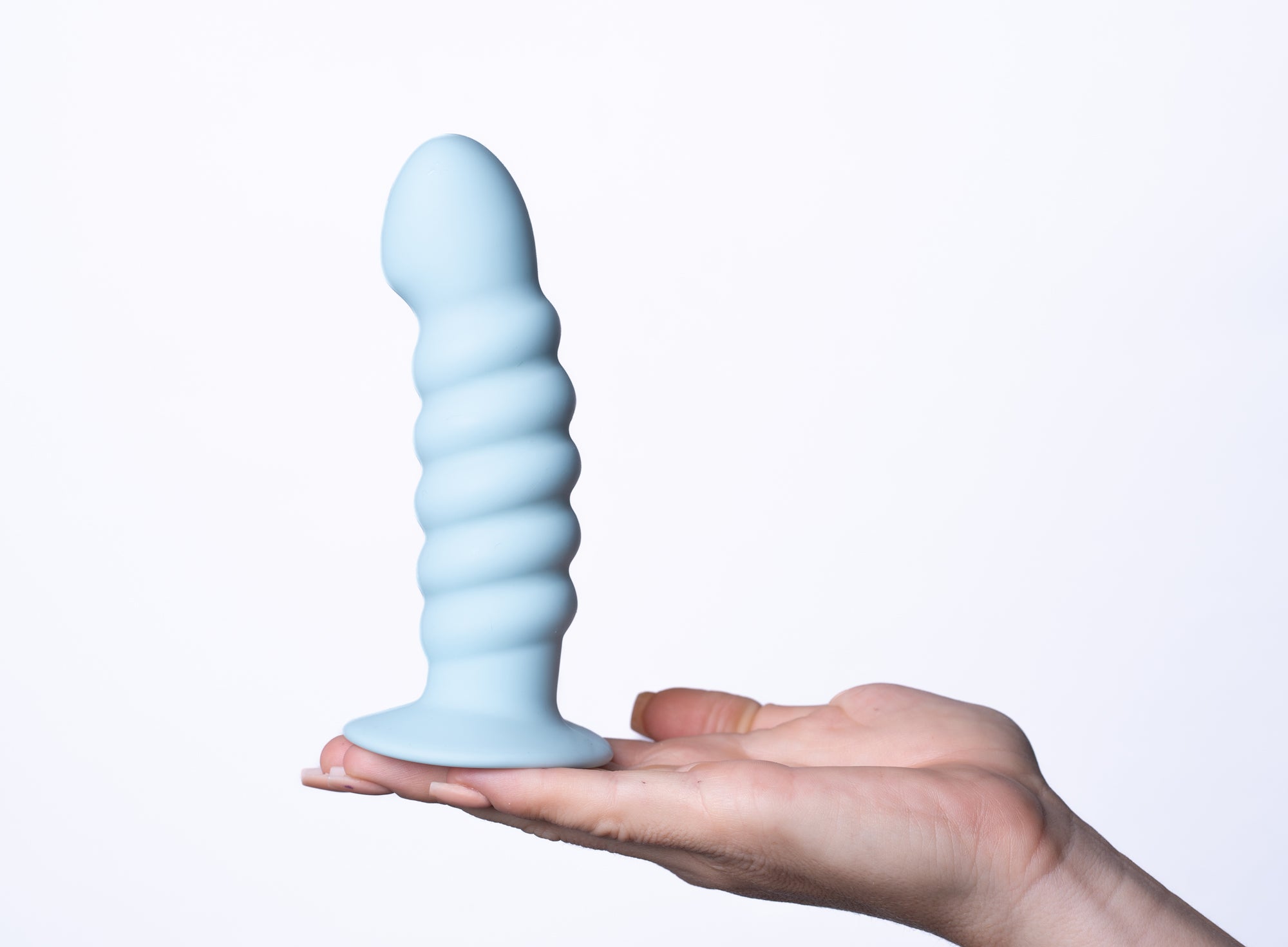 Paris Silicone Ribbed Dong - Blue-1