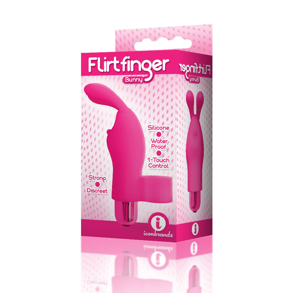 The 9's Flirt Bunny Finger Vibrator - Pink-5