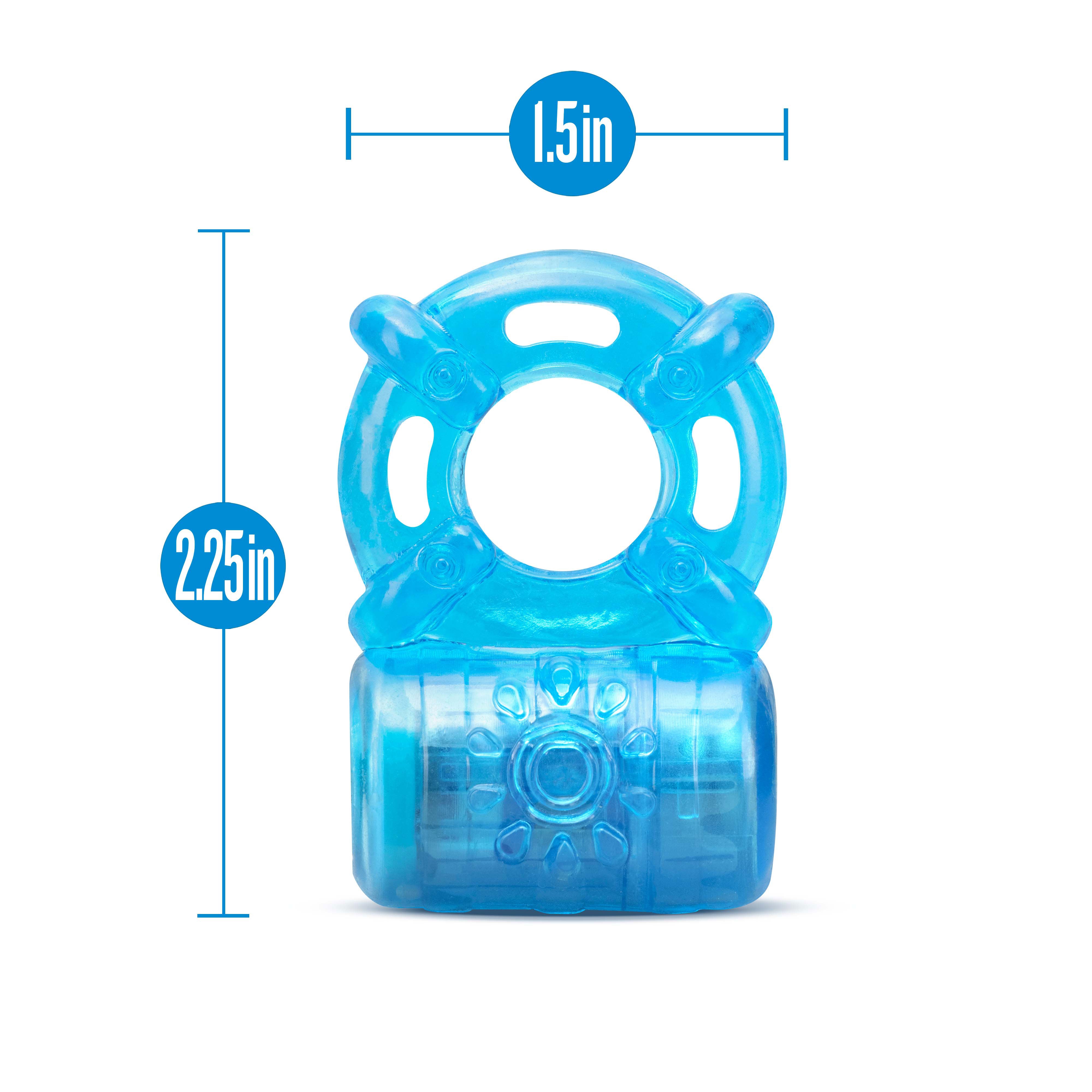 Stay Hard - Rechargeable 5 Function Cock Ring - Blue-1