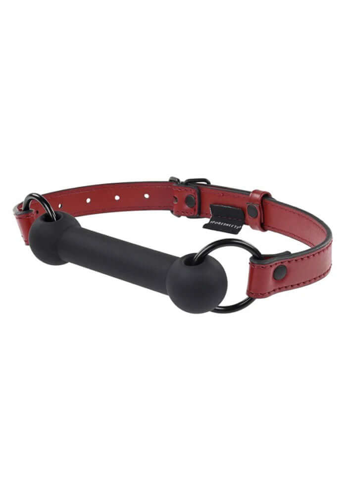 Spice Up Your Playtime with the Saffron Silicone Bit Gag - Black/Red