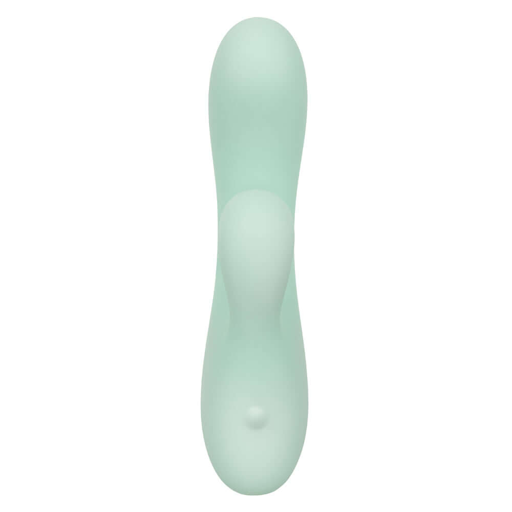 Pacifica Fiji Green dual stimulator with curved design and flexible shaft for G-spot targeting and intense sensation.