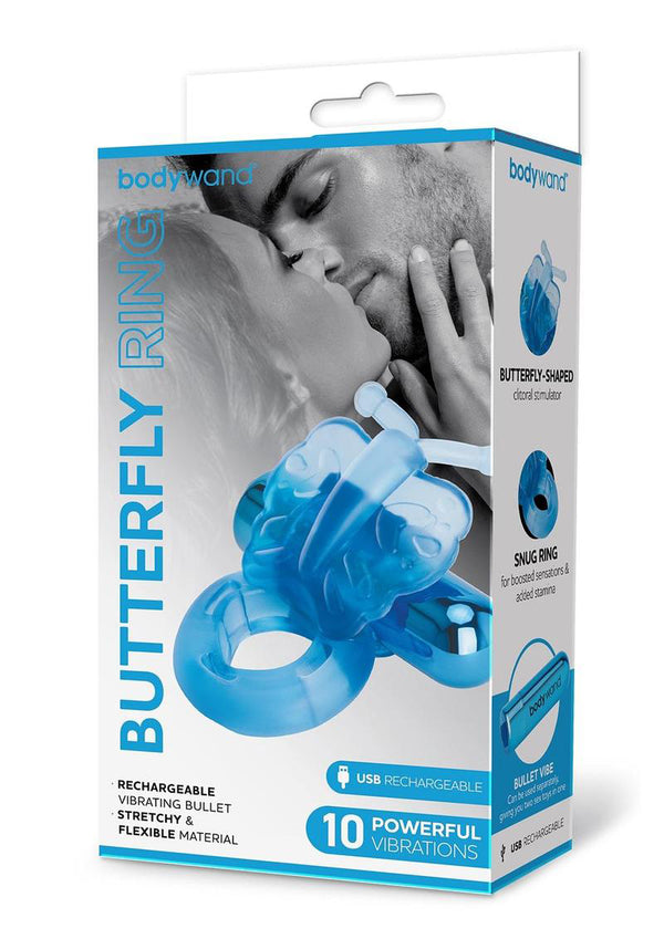 Bodywand Rechargeable Butterfly Ring - Blue-1