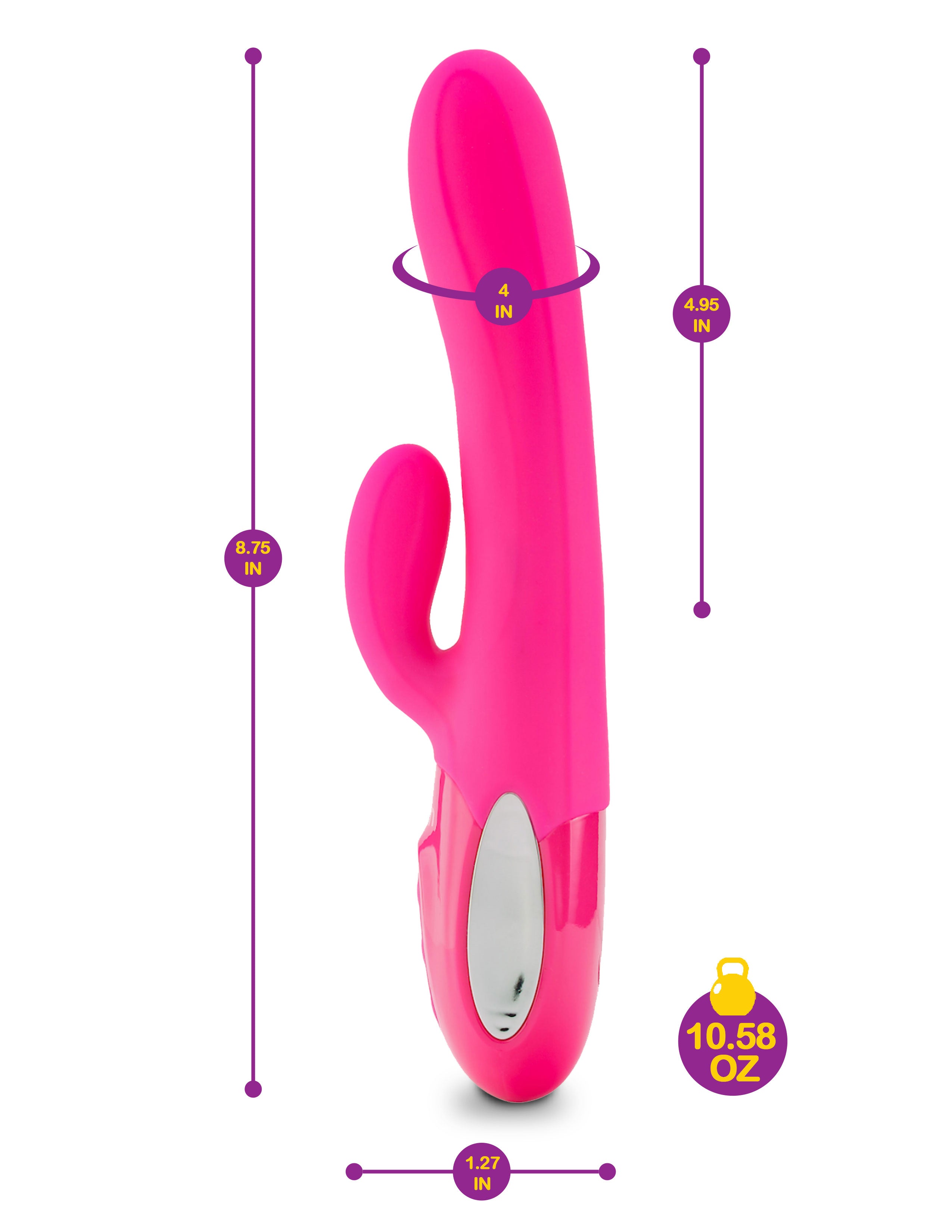 Hypnotic - Hot Pink - Thrusting Rabbit With Swinging Clitoral Stimulator