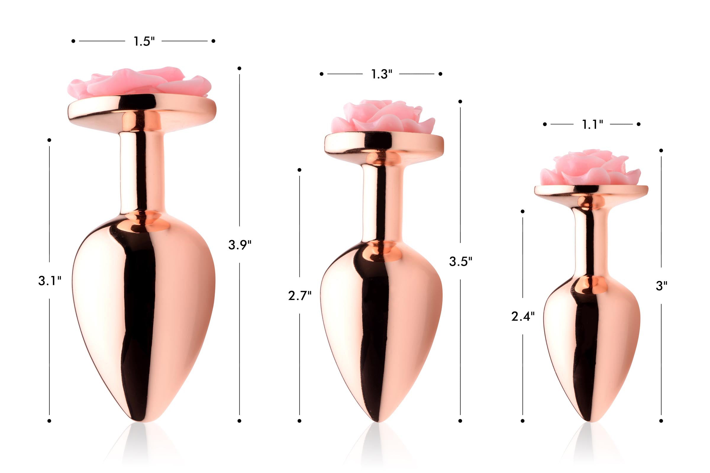 Pink Rose Gold Anal Plug - Small-0