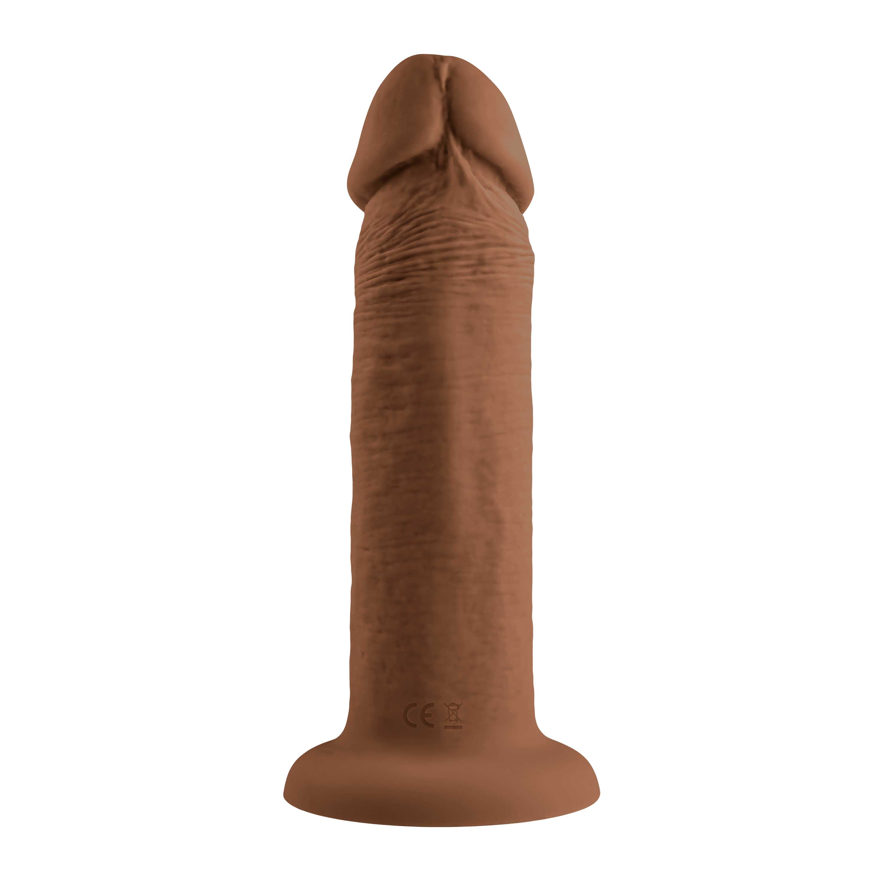 6 Inch Girthy Vibrating Dong - Dark-4