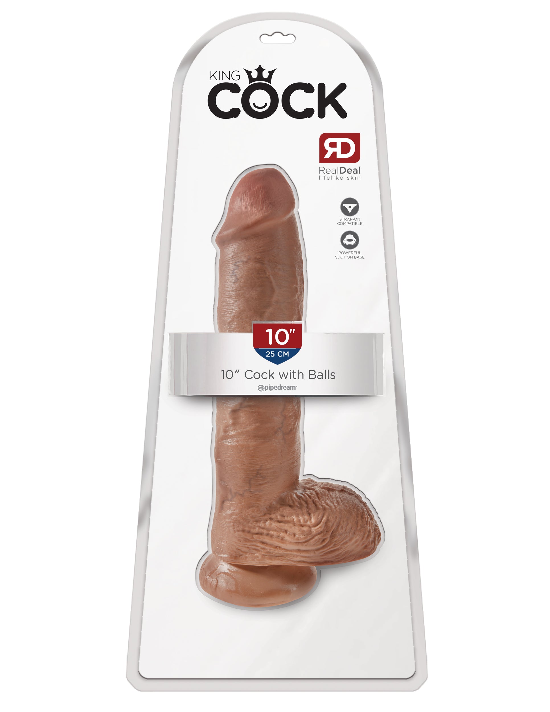 King Cock  10 Inch Cock With Balls  - Tan-3