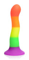 Proud Rainbow Silicone Dildo With Harness-3
