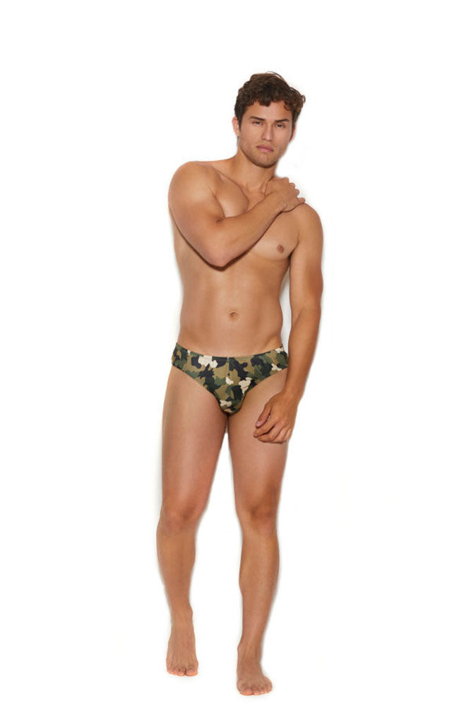 Men's Thong Back Brief - Large/xlarge -  Camouflage-1