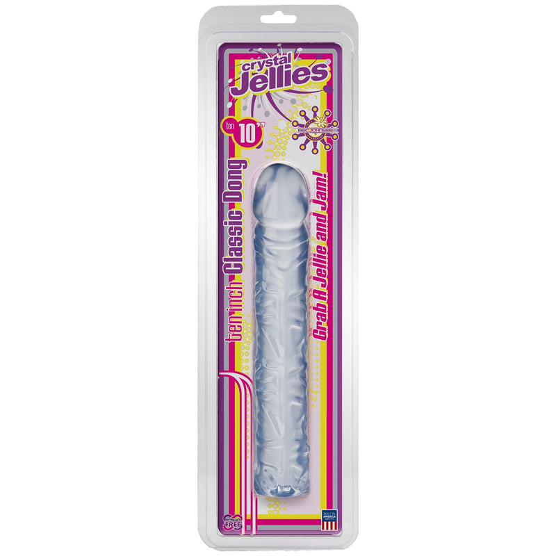 Crystal Jellies Classic Dong 10 Inch - Clear