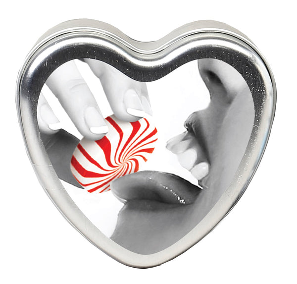 Indulge in Sensual Bliss with Edible Heart Candle - Mint - 4 Oz