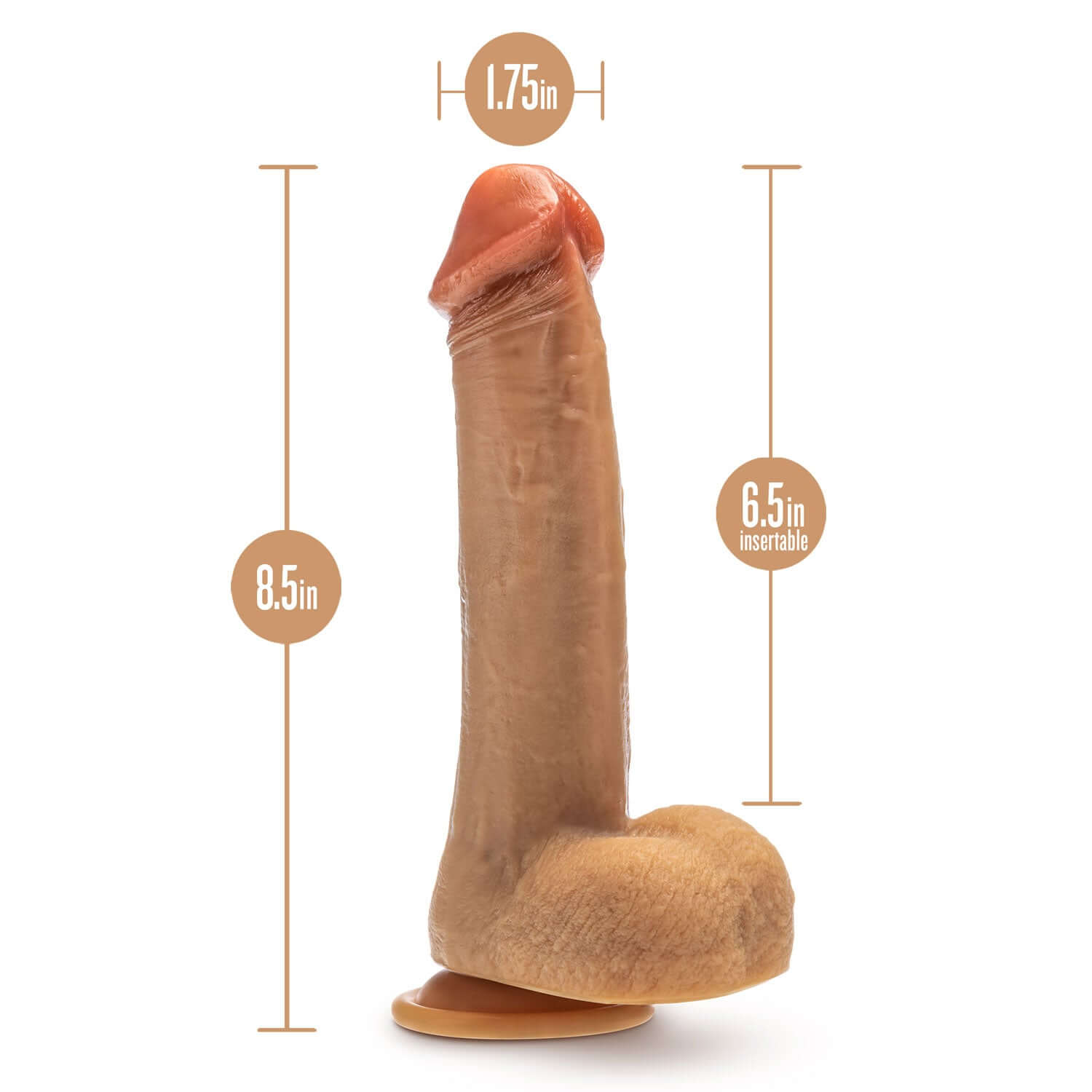 Dr. Skin Silicone - Dr. Phillips - 8.5 Inch  Thrusting Dildo - Tan-3