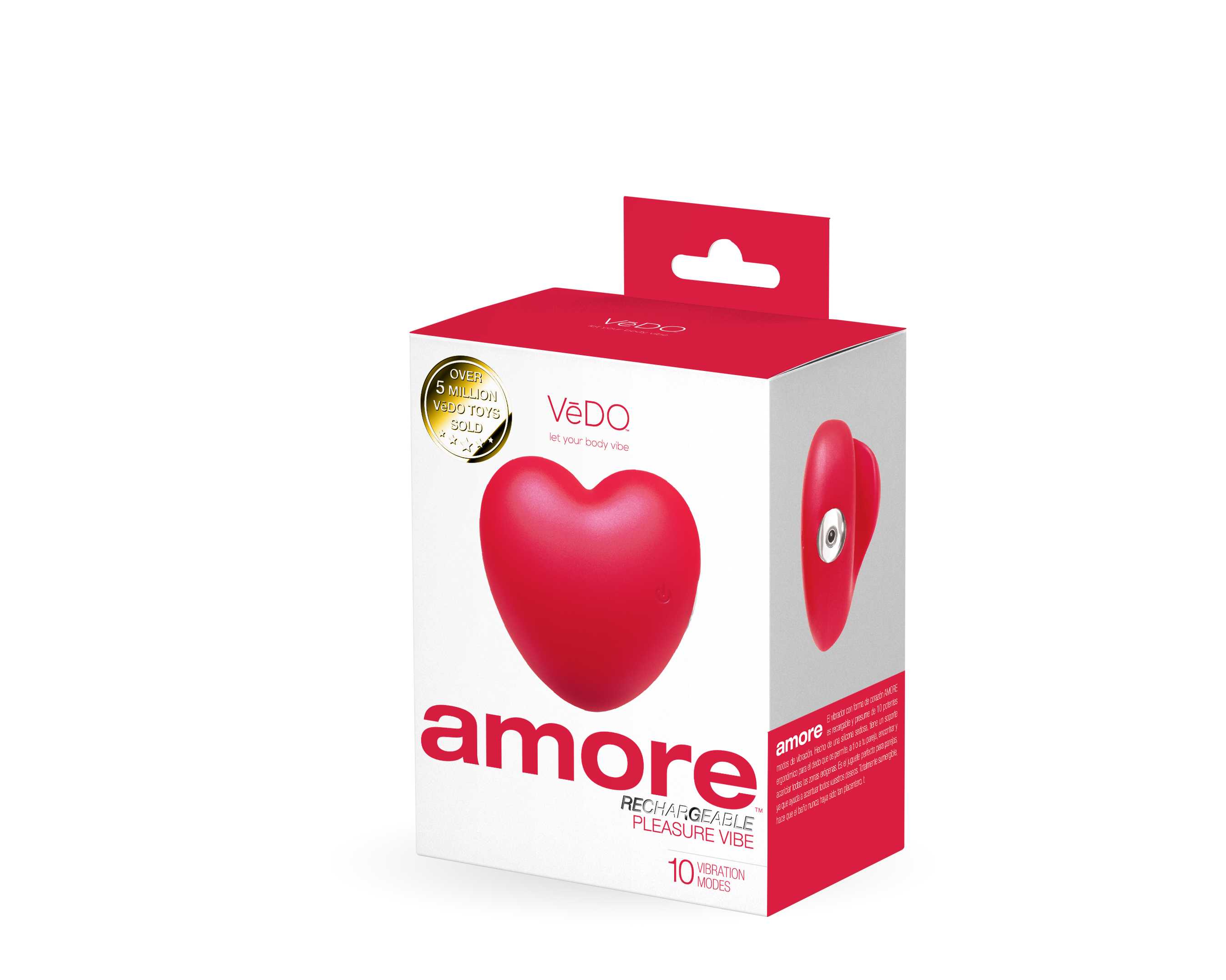 Amore Rechargeable Pleasure Vibe - Red-1