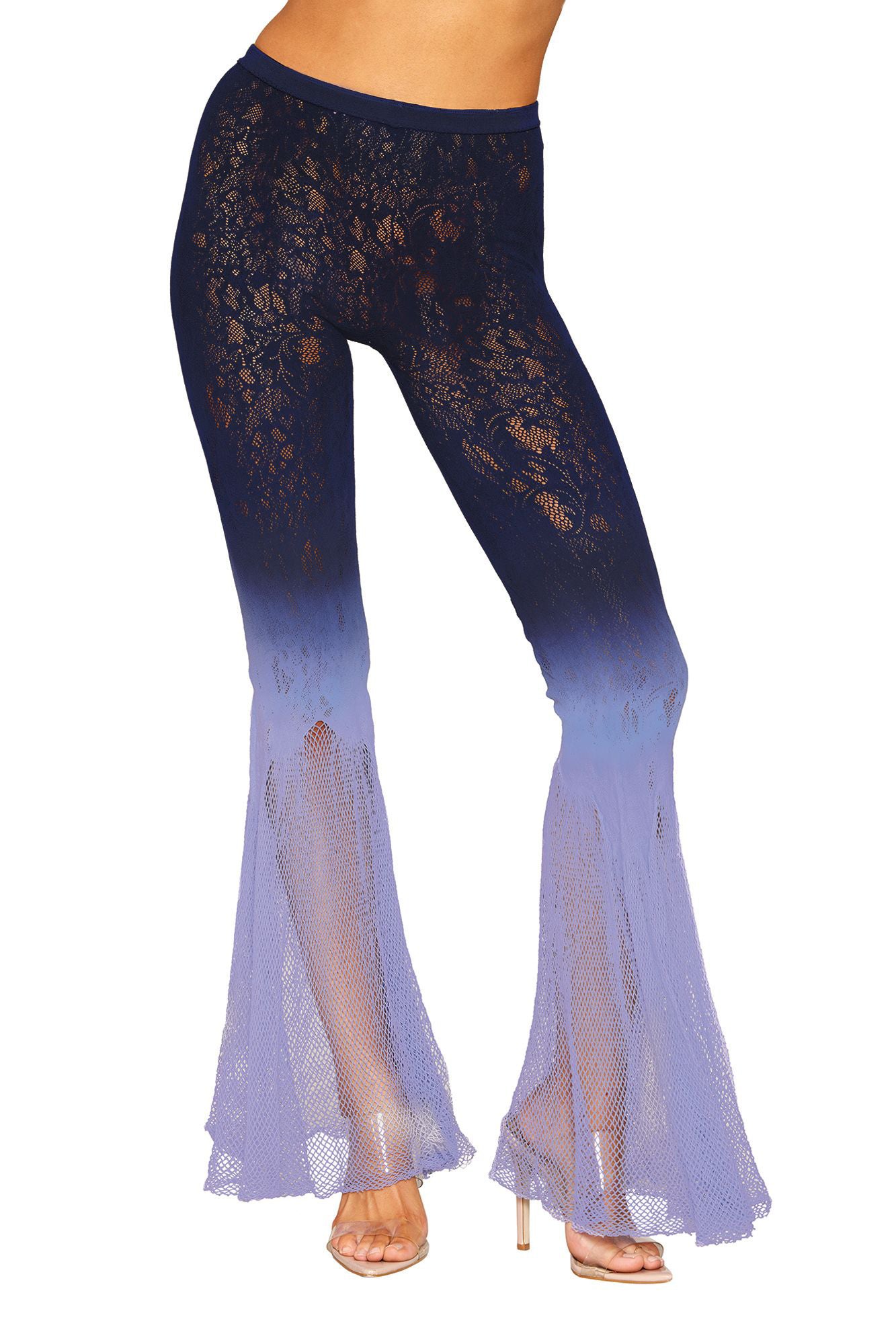 Flair Leg Pantyhose - One Size - Denim/hydrangea-1